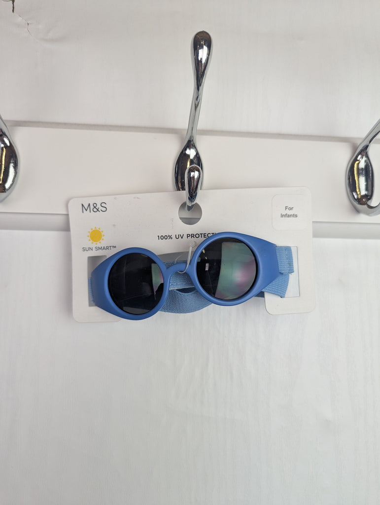 NWT's M&S Blue Infant Sunglasses Little Ones Preloved Used, Preloved, Preworn Baby, Girls & Boys Clothes. Kids & Children's second hand Clothing UK Online. Cheap affordable. Brands including Next, Joules, Nutmeg Morrisons, TU, F&F, H&M.
