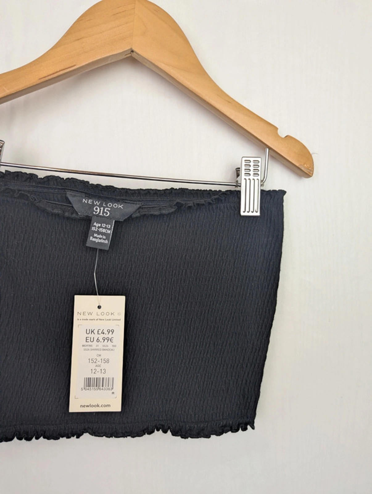 NWT's New - Look Black Bandeau Top - Girls 12 - 13 Years - Little Ones Preloved. Second Hand Children's & Preloved Baby, Kids, Girls & Boys Clothes. UK online
