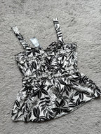 NWT’s Primark Black & White Peplum Floral Top - Ladies Size 12 - Little Ones Preloved. Second Hand Children's & Preloved Baby, Kids, Girls & Boys Clothes. UK online