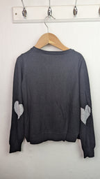 Okaidi Black & Grey Heart Cardigan - Girls 8 Years - Little Ones Preloved. Second Hand Children's & Preloved Baby, Kids, Girls & Boys Clothes. UK online