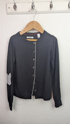 Okaidi Black & Grey Heart Cardigan - Girls 8 Years - Little Ones Preloved. Second Hand Children's & Preloved Baby, Kids, Girls & Boys Clothes. UK online