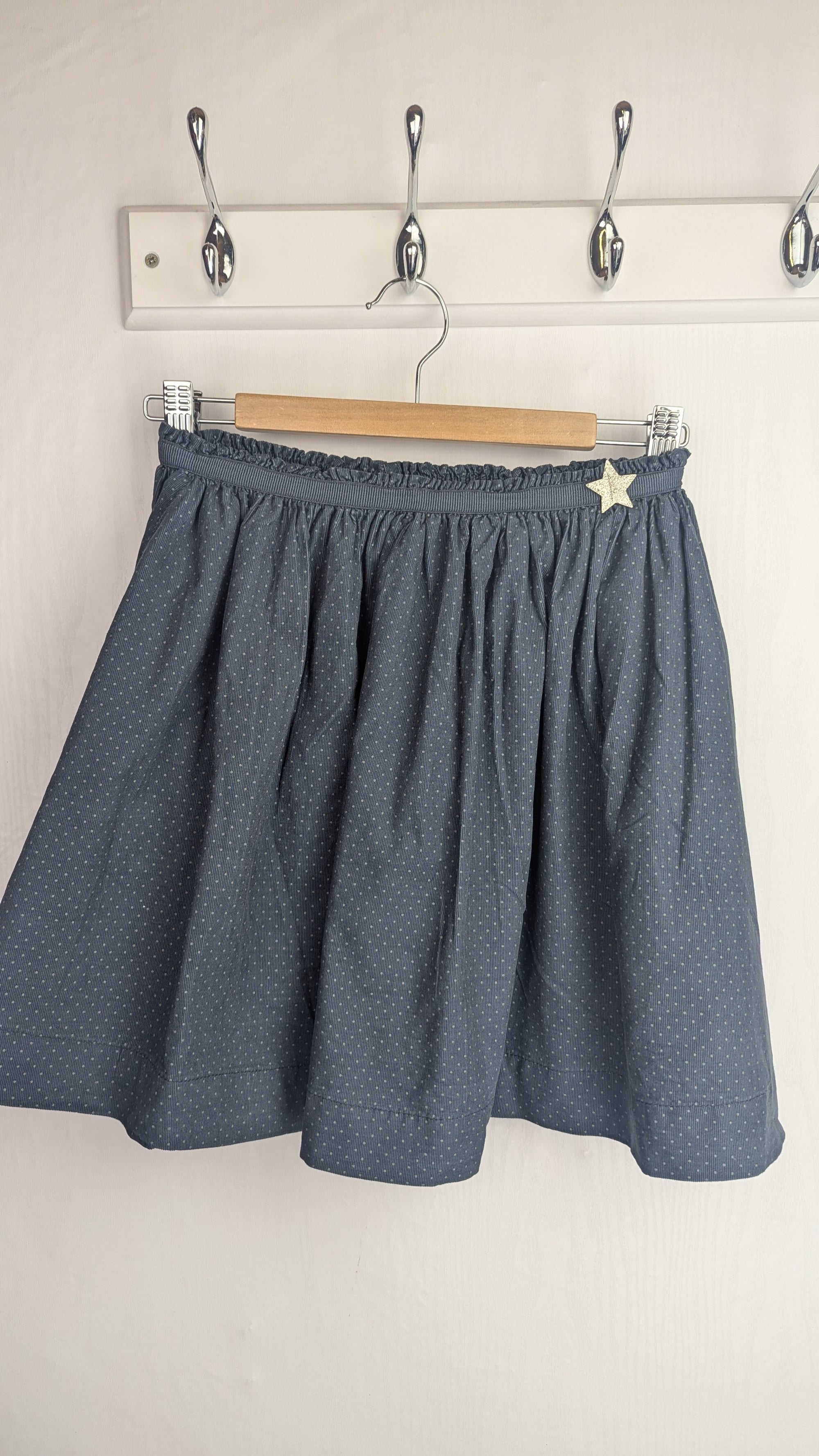 Okaidi Grey Blue Spotty Cord Lined Skirt - Girls 14 Years - Little Ones Preloved. Second Hand Children's & Preloved Baby, Kids, Girls & Boys Clothes. UK online