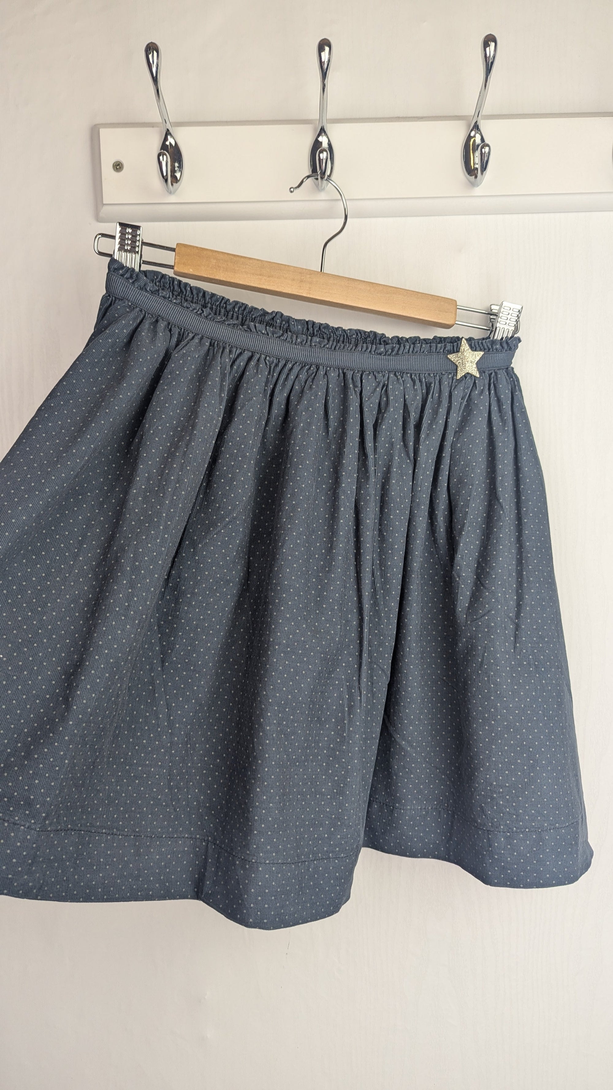 Okaidi Grey Blue Spotty Cord Lined Skirt - Girls 14 Years - Little Ones Preloved. Second Hand Children's & Preloved Baby, Kids, Girls & Boys Clothes. UK online