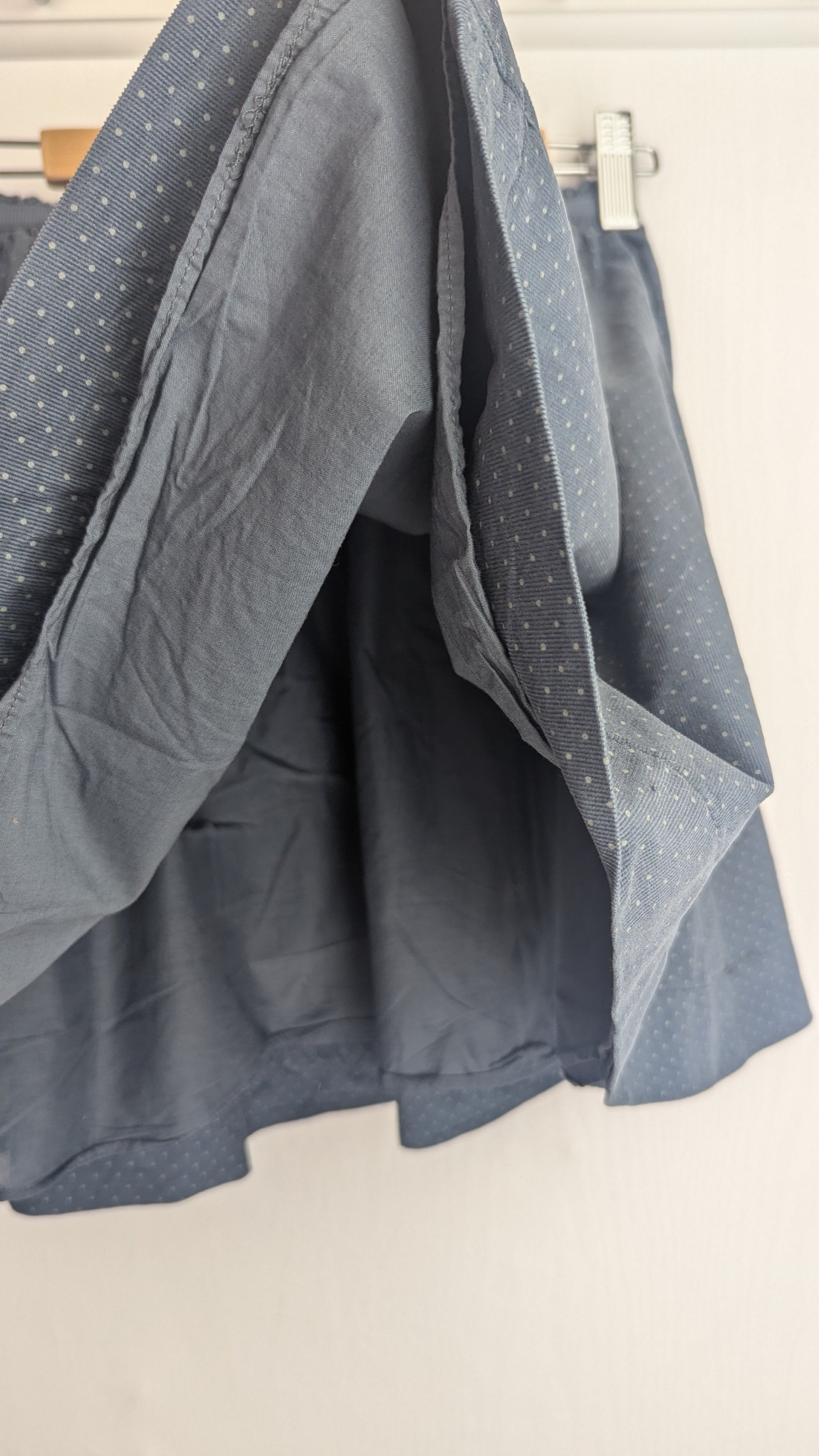 Okaidi Grey Blue Spotty Cord Lined Skirt - Girls 14 Years - Little Ones Preloved. Second Hand Children's & Preloved Baby, Kids, Girls & Boys Clothes. UK online