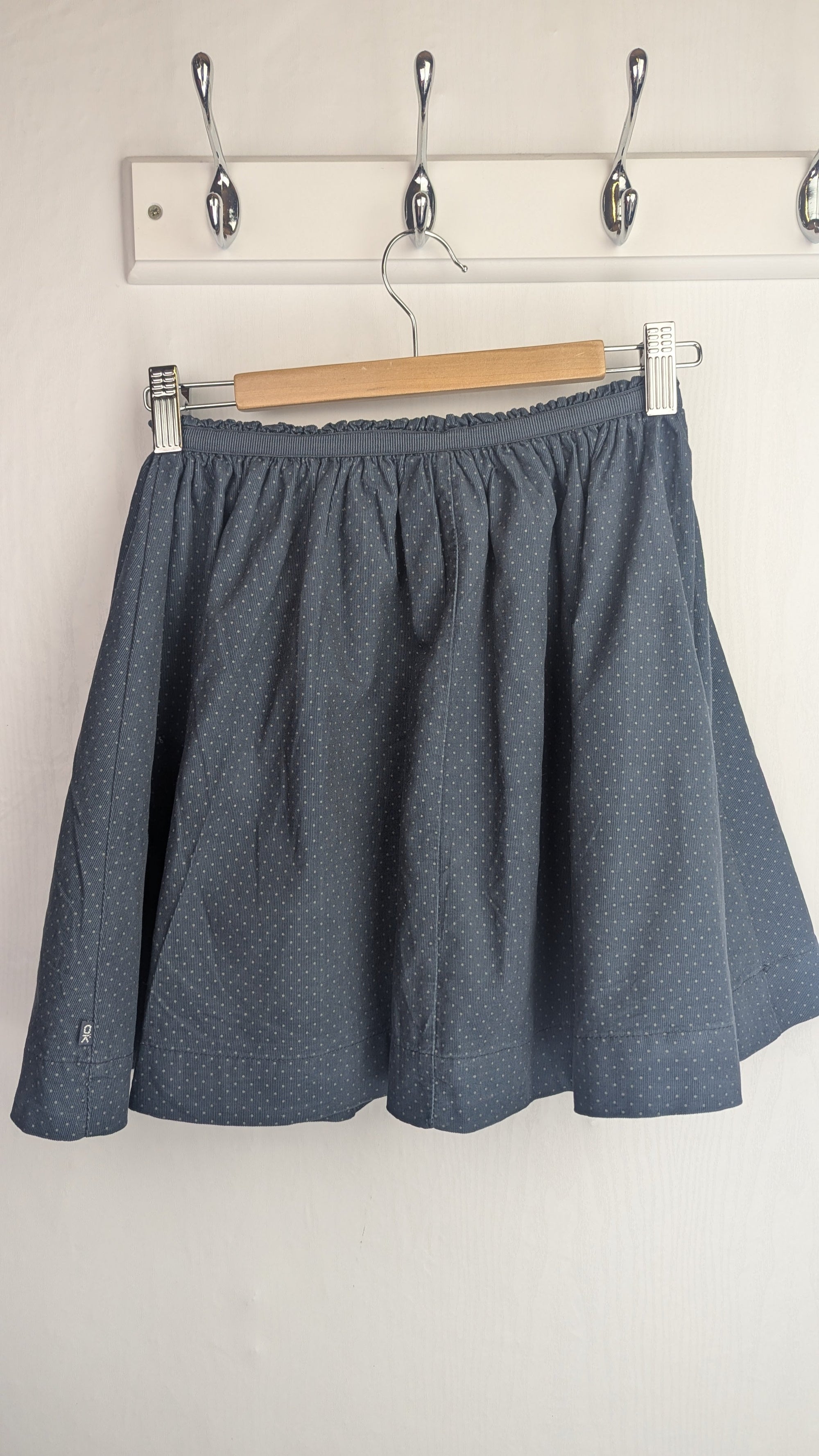 Okaidi Grey Blue Spotty Cord Lined Skirt - Girls 14 Years - Little Ones Preloved. Second Hand Children's & Preloved Baby, Kids, Girls & Boys Clothes. UK online