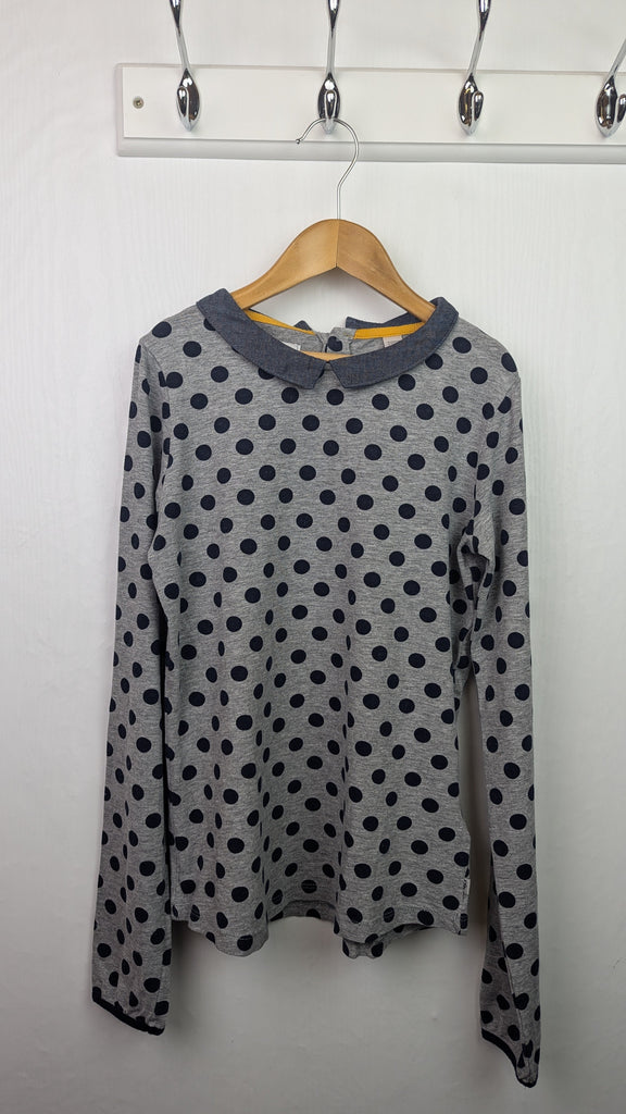 Okaidi Grey Spotty Long Sleeve Top - Girls 12 Years Little Ones Preloved Used, Preloved, Preworn & Second Hand Baby, Kids & Children's Clothing UK Online. Cheap affordable. Brands including Next, Joules, Nutmeg Morrisons, TU, F&F, H&M.