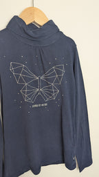 Okaidi Navy Butterfly Long Sleeve Top - Girls 10 Years - Little Ones Preloved. Second Hand Children's & Preloved Baby, Kids, Girls & Boys Clothes. UK online