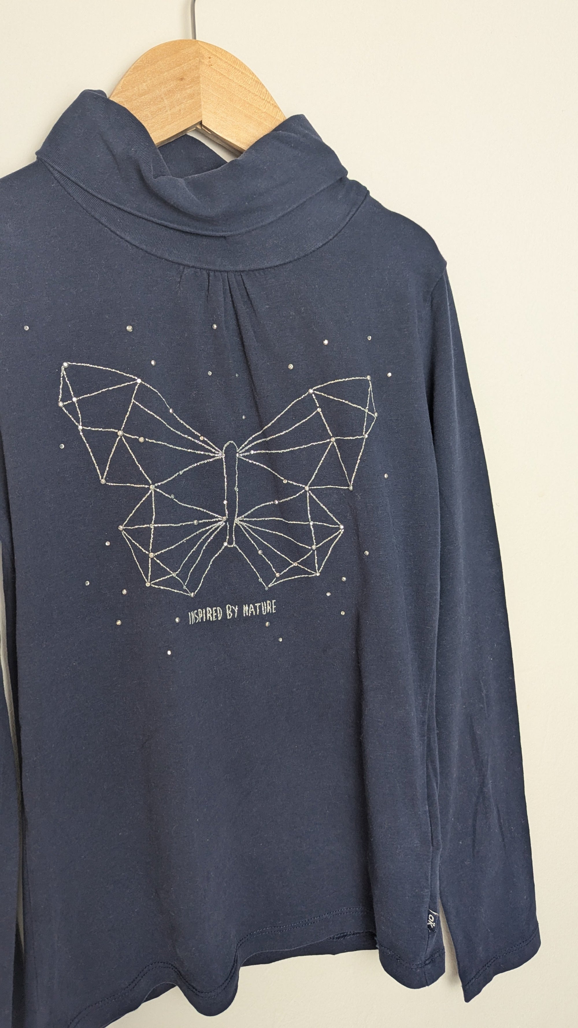 Okaidi Navy Butterfly Long Sleeve Top - Girls 10 Years - Little Ones Preloved. Second Hand Children's & Preloved Baby, Kids, Girls & Boys Clothes. UK online