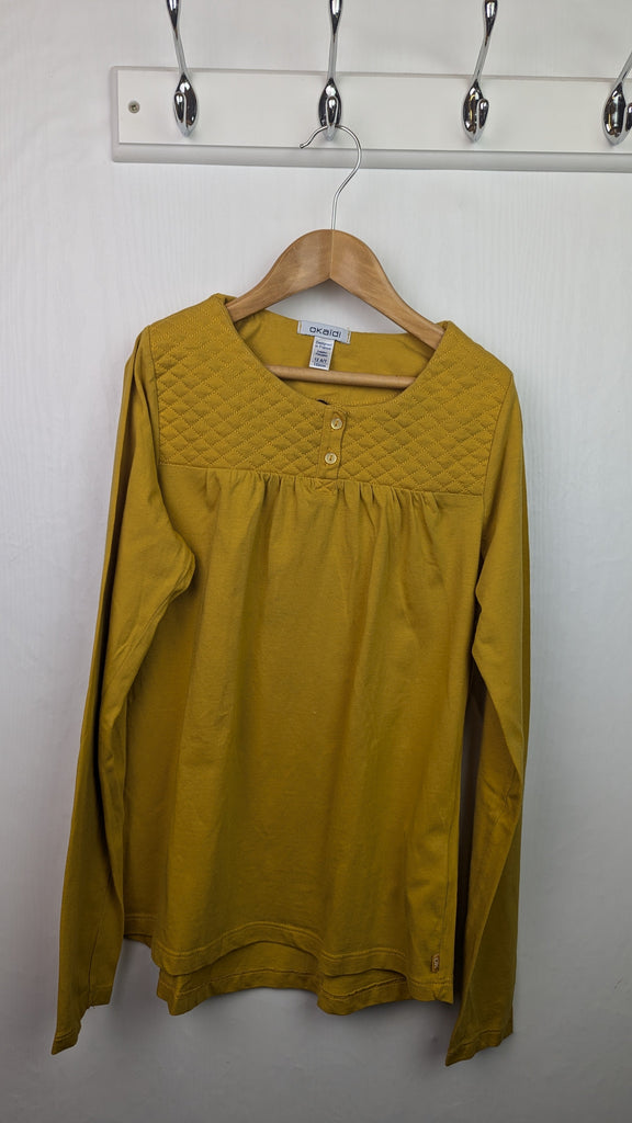 Okaidi Yellow Long Sleeve Top - Girls 12 Years Little Ones Preloved Used, Preloved, Preworn & Second Hand Baby, Kids & Children's Clothing UK Online. Cheap affordable. Brands including Next, Joules, Nutmeg Morrisons, TU, F&F, H&M.