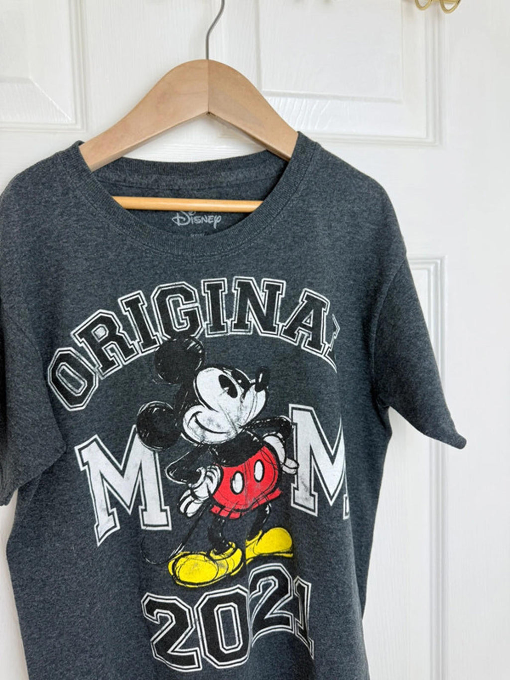 Original Mickey Mouse 2021 Grey Short Sleeve Top - Ladies Size 8 - Little Ones Preloved. Second Hand Children's & Preloved Baby, Kids, Girls & Boys Clothes. UK online