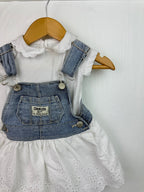 Oshkosh B'Gosh Dunagree Dress & Bodysuit - Girls 3 Months - Little Ones Preloved. Second Hand Children's & Preloved Baby, Kids, Girls & Boys Clothes. UK online