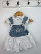 Oshkosh B'Gosh Dunagree Dress & Bodysuit - Girls 3 Months - Little Ones Preloved. Second Hand Children's & Preloved Baby, Kids, Girls & Boys Clothes. UK online
