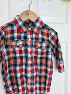 Oshkosh Red/Blue Checked Shirt Bodysuit - Boys 12 Months - Little Ones Preloved. Second Hand Children's & Preloved Baby, Kids, Girls & Boys Clothes. UK online