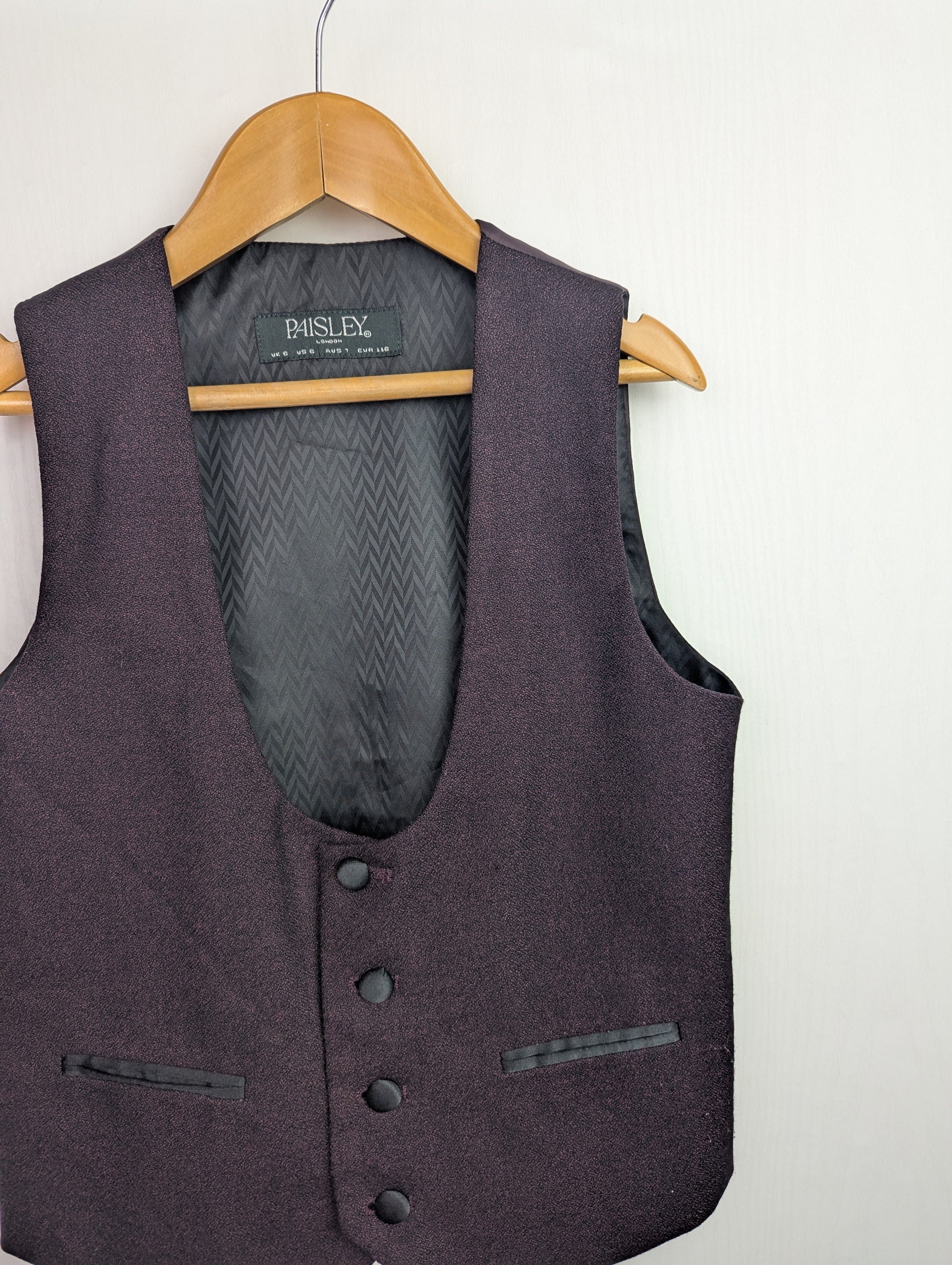 Paisley London Dark Red Waistcoat - Boys 6 Years - Little Ones Preloved. Second Hand Children's & Preloved Baby, Kids, Girls & Boys Clothes. UK online