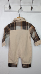 Patpat Beige Gingham Romper - Unisex 0 - 3 Months - Little Ones Preloved. Second Hand Children's & Preloved Baby, Kids, Girls & Boys Clothes. UK online