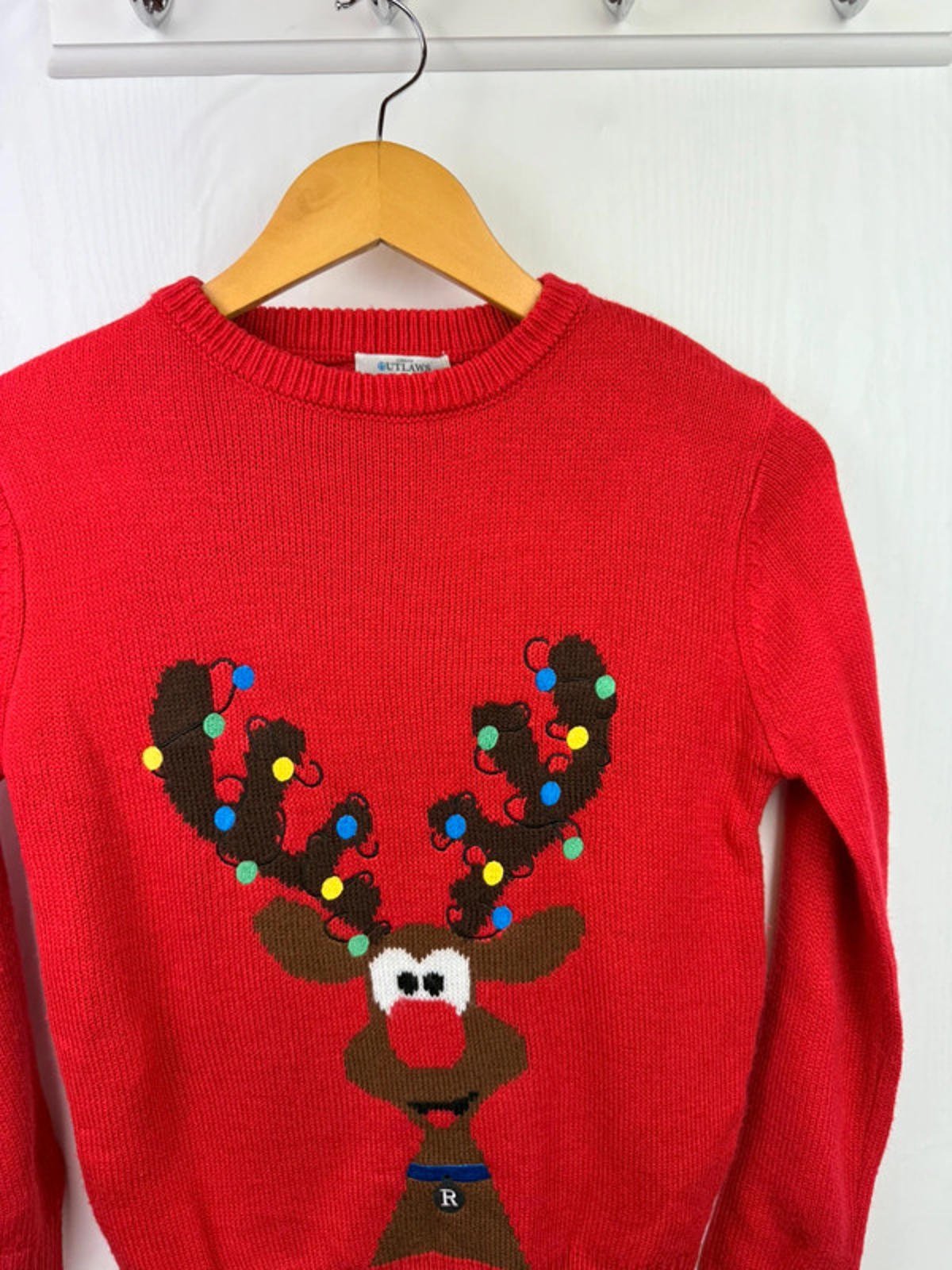 Peacocks Red Reindeer Christmas Jumper - Unisex 9 - 10 Years - Little Ones Preloved. Second Hand Children's & Preloved Baby, Kids, Girls & Boys Clothes. UK online