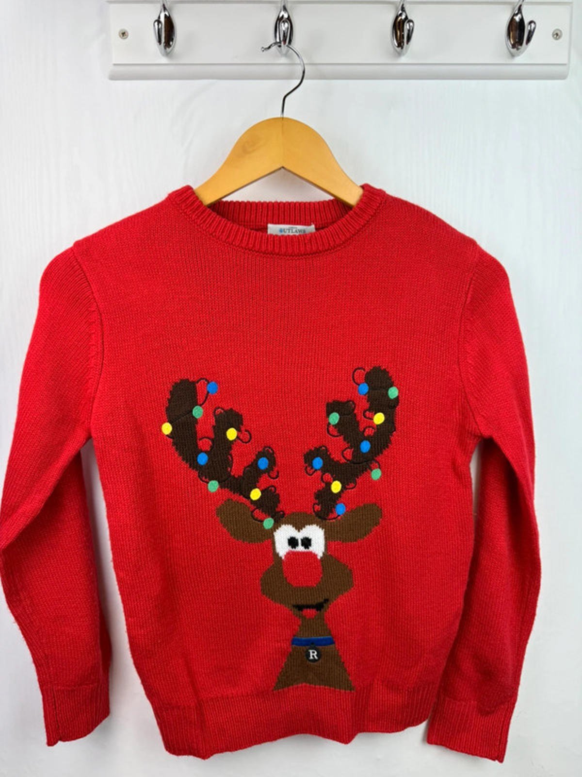 Peacocks Red Reindeer Christmas Jumper - Unisex 9 - 10 Years - Little Ones Preloved. Second Hand Children's & Preloved Baby, Kids, Girls & Boys Clothes. UK online