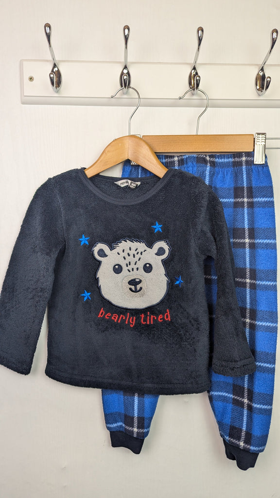 Pep & Co Blue Plaid Teddy Bear Pyjamas - Bous 18-24 Months Pep & Co Used, Preloved, Preworn Baby, Girls & Boys Clothes. Kids & Children's second hand Clothing UK Online. Cheap affordable. Brands including Next, Joules, Nutmeg Morrisons, TU, F&F, H&M.