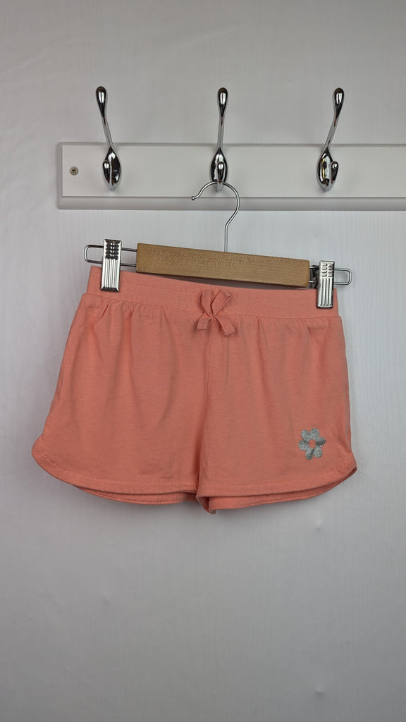 Pep & Co Orange Floral Shorts - Girls 4-5 Years Little Ones Preloved Used, Preloved, Preworn & Second Hand Baby, Kids & Children's Clothing UK Online. Cheap affordable. Brands including Next, Joules, Nutmeg Morrisons, TU, F&F, H&M.