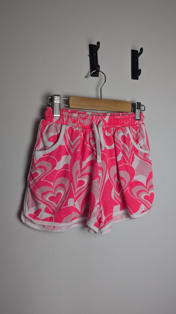 Pep & Co Pink Hearts Shorts - Girls 10-11 Years Little Ones Preloved Used, Preloved, Preworn Baby, Girls & Boys Clothes. Kids & Children's second hand Clothing UK Online. Cheap affordable. Brands including Next, Joules, Nutmeg Morrisons, TU, F&F, H&M.