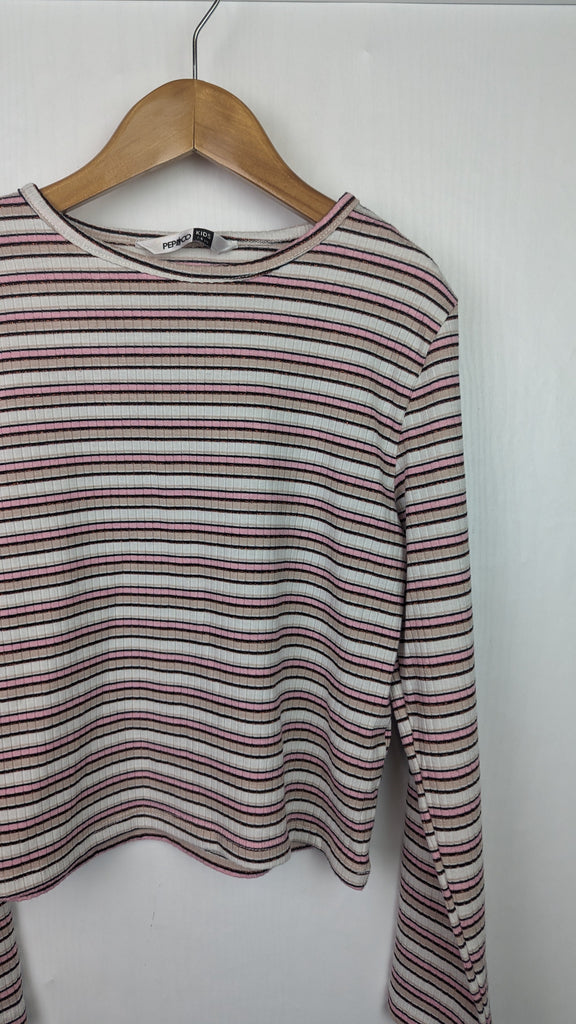 Pep & Co Striped Long Sleeve Top - Girls 7-8 Years Pep & Co Used, Preloved, Preworn & Second Hand Baby, Kids & Children's Clothing UK Online. Cheap affordable. Brands including Next, Joules, Nutmeg Morrisons, TU, F&F, H&M.