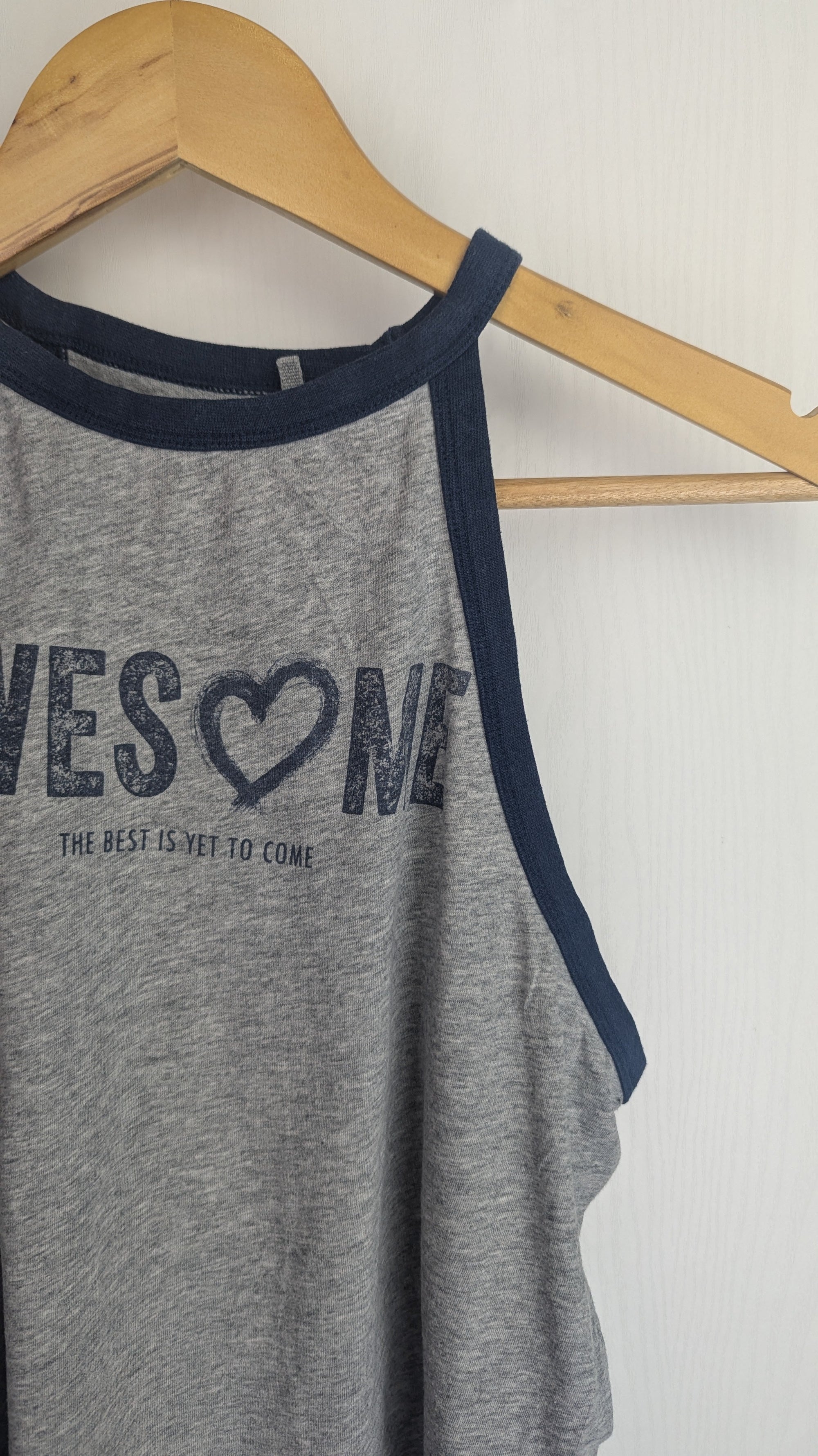 Pepe Jeans Grey & Blue Awesome Crop Top - Girls 14 Years - Little Ones Preloved. Second Hand Children's & Preloved Baby, Kids, Girls & Boys Clothes. UK online