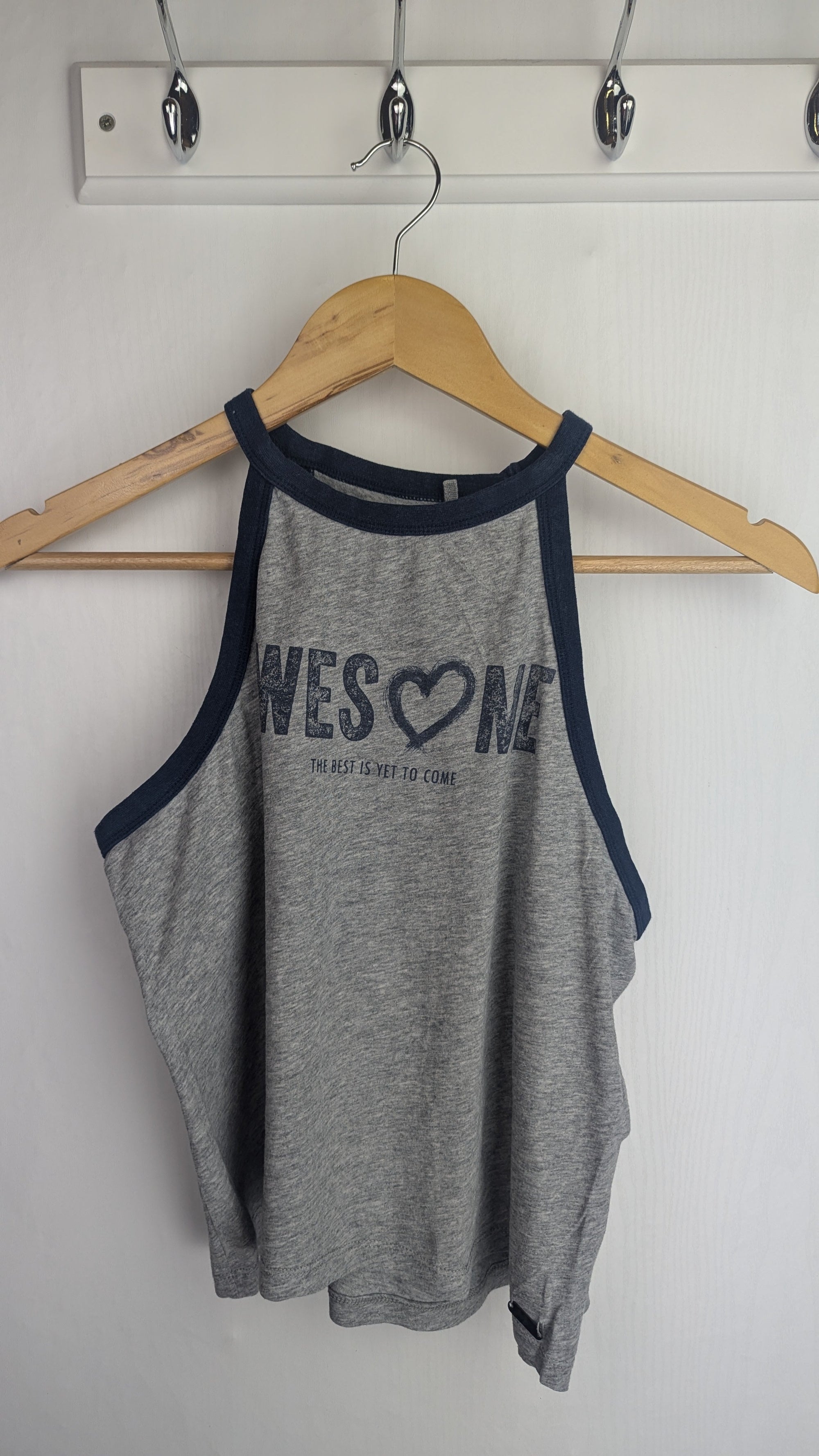 Pepe Jeans Grey & Blue Awesome Crop Top - Girls 14 Years - Little Ones Preloved. Second Hand Children's & Preloved Baby, Kids, Girls & Boys Clothes. UK online