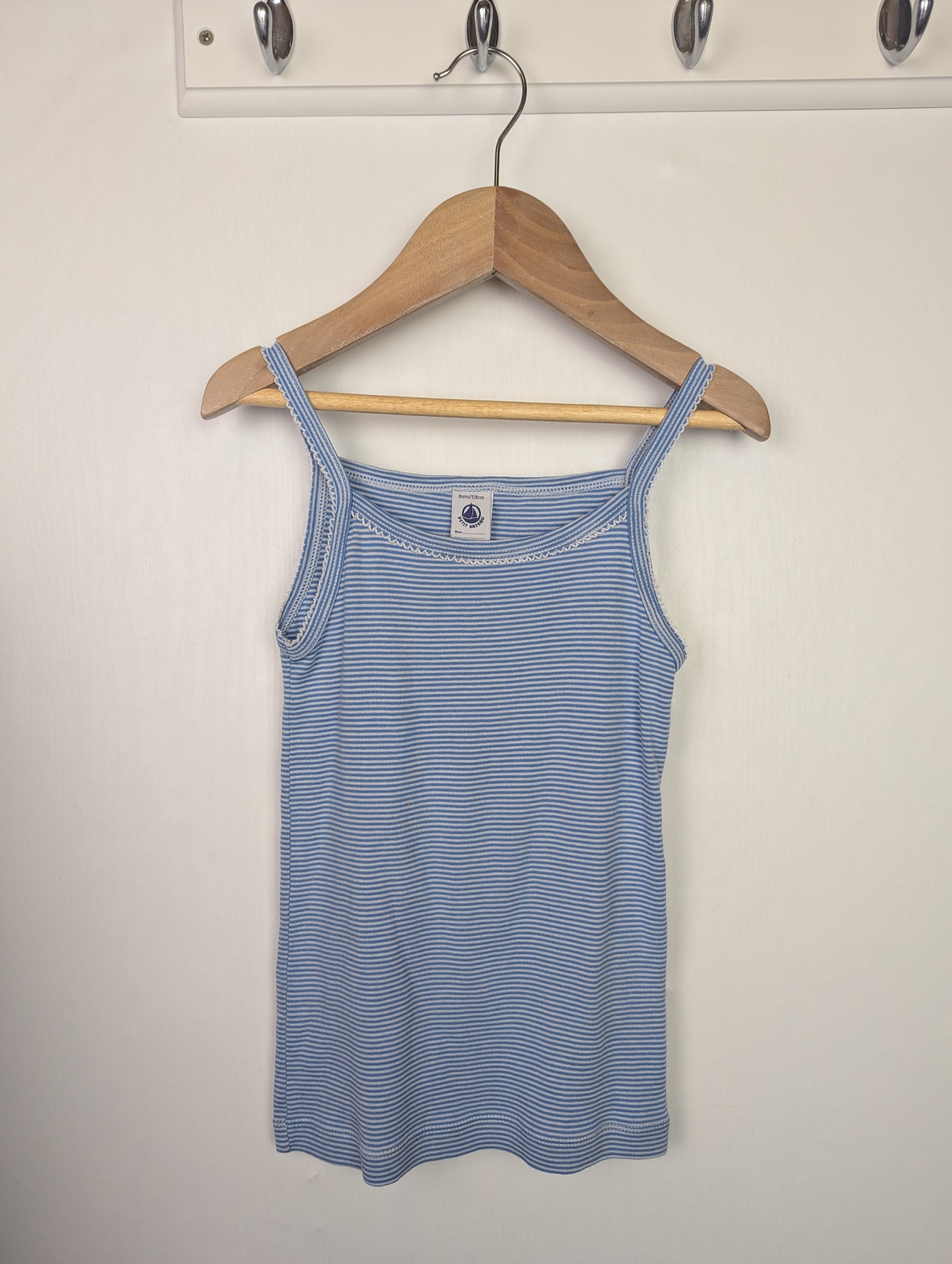 Petit Bateau Blue Striped Vest - Girls 8 Years - Little Ones Preloved. Second Hand Children's & Preloved Baby, Kids, Girls & Boys Clothes. UK online