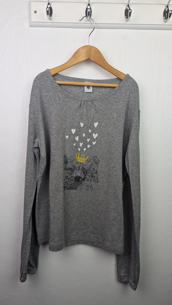 Petit Bateau Grey Bear Top - Girls 12 Years Little Ones Preloved Used, Preloved, Preworn & Second Hand Baby, Kids & Children's Clothing UK Online. Cheap affordable. Brands including Next, Joules, Nutmeg Morrisons, TU, F&F, H&M.