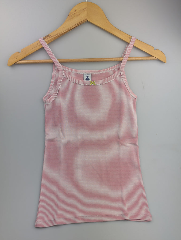 Petit Bateau Pink Striped Vest - Girls 12 Years Little Ones Preloved Used, Preloved, Preworn Baby, Girls & Boys Clothes. Kids & Children's second hand Clothing UK Online. Cheap affordable. Brands including Next, Joules, Nutmeg Morrisons, TU, F&F, H&M.