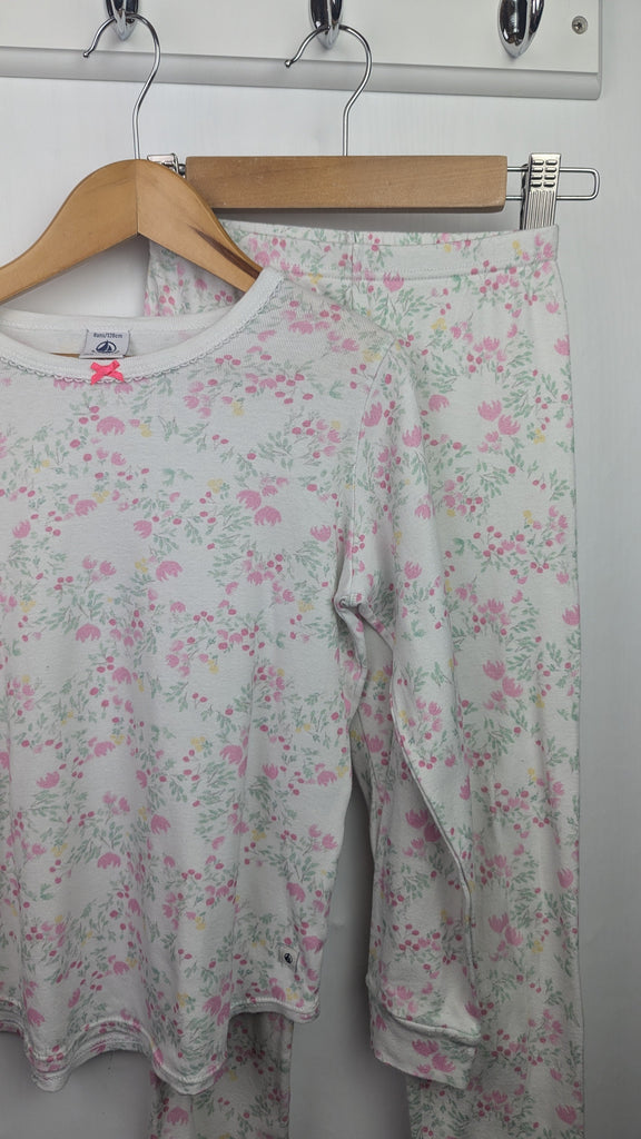 Petit Bateau White & Floral Pajama Top  & Leggings - Girls 8 Years Petit Bateau Used, Preloved, Preworn & Second Hand Baby, Kids & Children's Clothing UK Online. Cheap affordable. Brands including Next, Joules, Nutmeg Morrisons, TU, F&F, H&M.