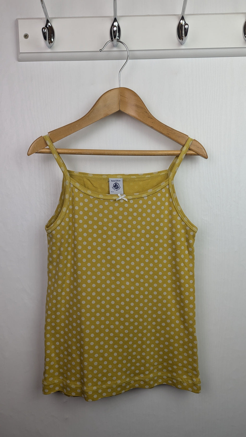 Petit Bateau Yellow Spotty Vest Top - Girls 8 Years - Little Ones Preloved. Second Hand Children's & Preloved Baby, Kids, Girls & Boys Clothes. UK online