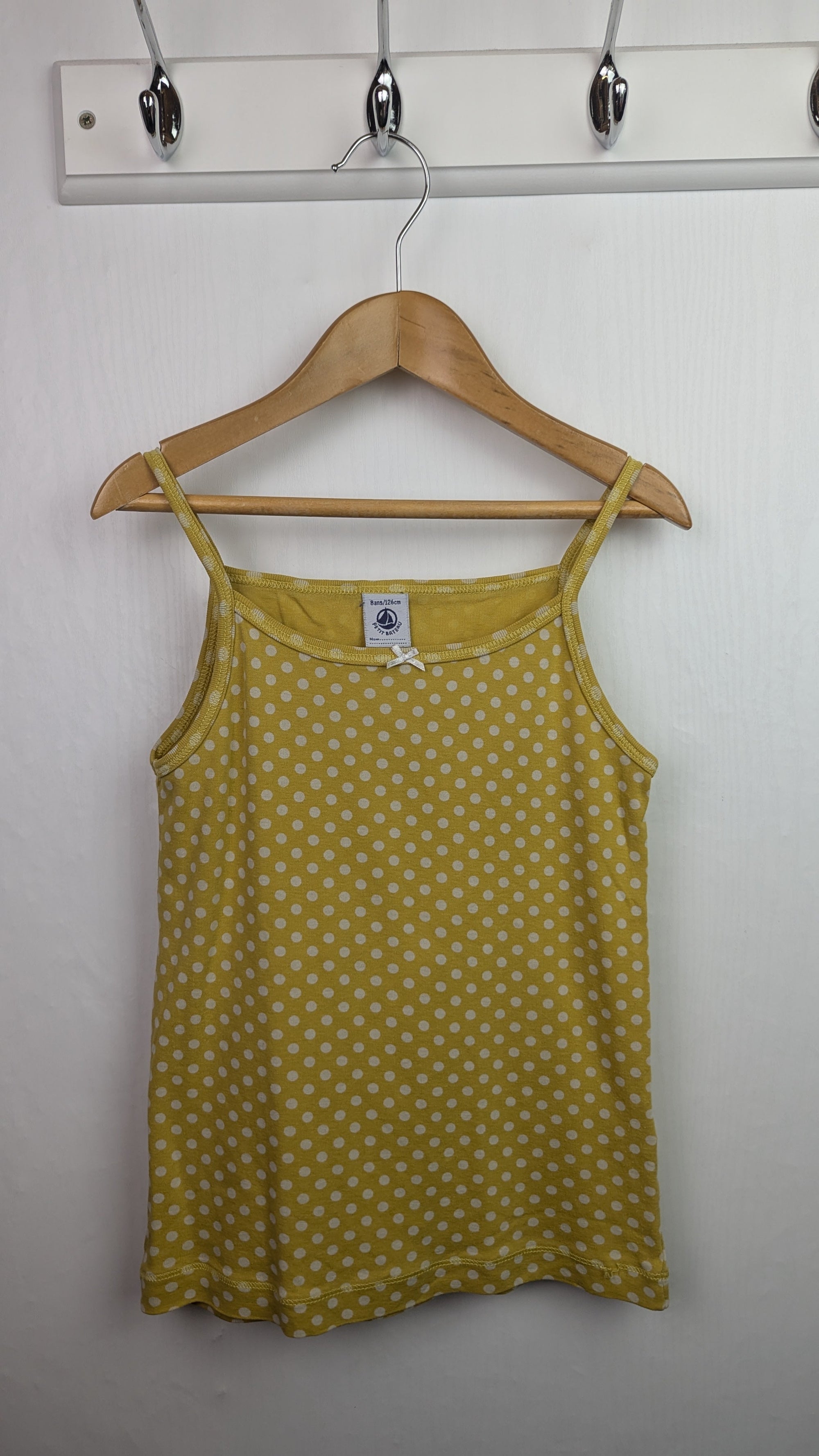 Petit Bateau Yellow Spotty Vest Top - Girls 8 Years - Little Ones Preloved. Second Hand Children's & Preloved Baby, Kids, Girls & Boys Clothes. UK online