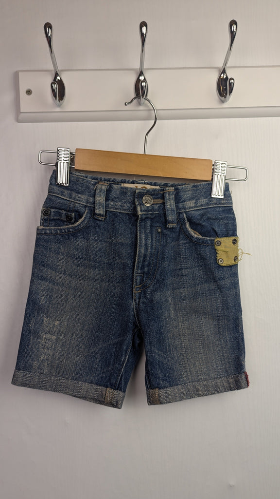 Place Est 1989 Blue Denim Shorts - Boys 2-3 Years Little Ones Preloved Used, Preloved, Preworn Baby, Girls & Boys Clothes. Kids & Children's second hand Clothing UK Online. Cheap affordable. Brands including Next, Joules, Nutmeg Morrisons, TU, F&F, H&M.