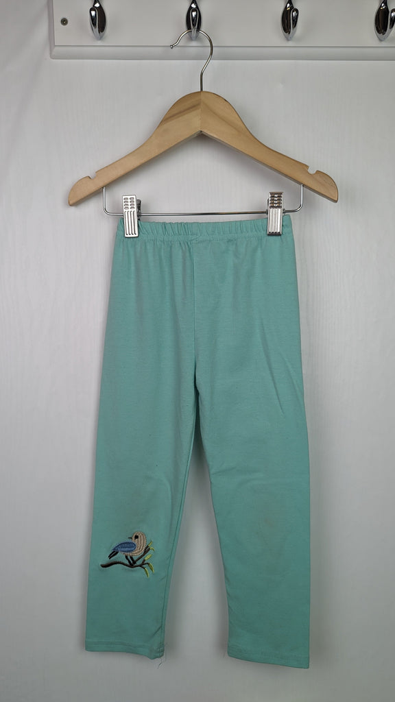 PLAYWEAR Green Bird Leggings - Girls 6-7 Years Unbranded Used, Preloved, Preworn & Second Hand Baby, Kids & Children's Clothing UK Online. Cheap affordable. Brands including Next, Joules, Nutmeg Morrisons, TU, F&F, H&M.