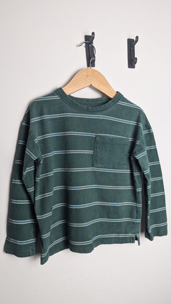 PLAYWEAR H&M Green Striped Long Sleeve Top - Boys 4-6 Years Little Ones Preloved Used, Preloved, Preworn & Second Hand Baby, Kids & Children's Clothing UK Online. Cheap affordable. Brands including Next, Joules, Nutmeg Morrisons, TU, F&F, H&M.