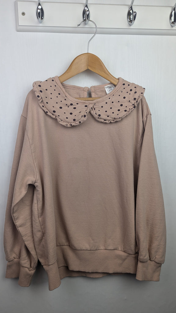 PLAYWEAR Spotty Collar Jumper - Girls 8-9 Years Little Ones Preloved Used, Preloved, Preworn & Second Hand Baby, Kids & Children's Clothing UK Online. Cheap affordable. Brands including Next, Joules, Nutmeg Morrisons, TU, F&F, H&M.