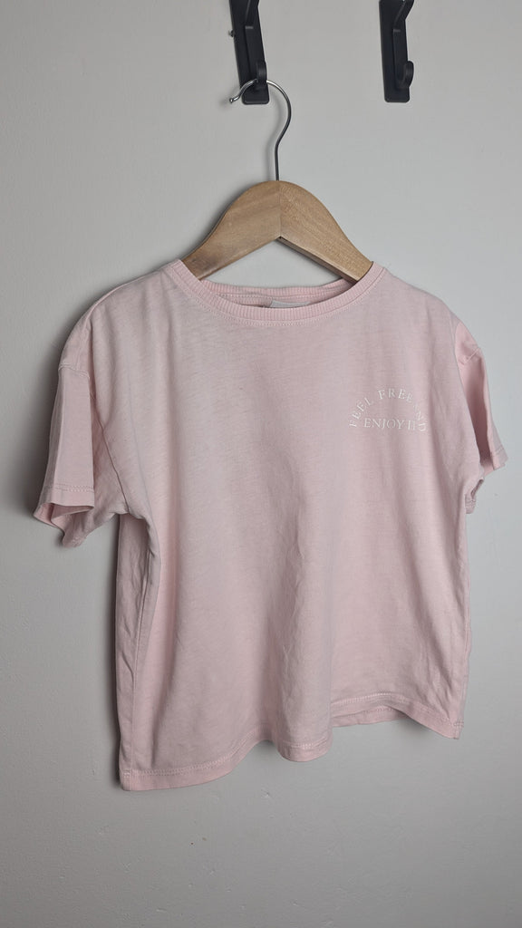 PLAYWEAR Zara Pink Short Sleeve Top - Girls 3-4 Years Little Ones Preloved Used, Preloved, Preworn Baby, Girls & Boys Clothes. Kids & Children's second hand Clothing UK Online. Cheap affordable. Brands including Next, Joules, Nutmeg Morrisons, TU, F&F, H&M.