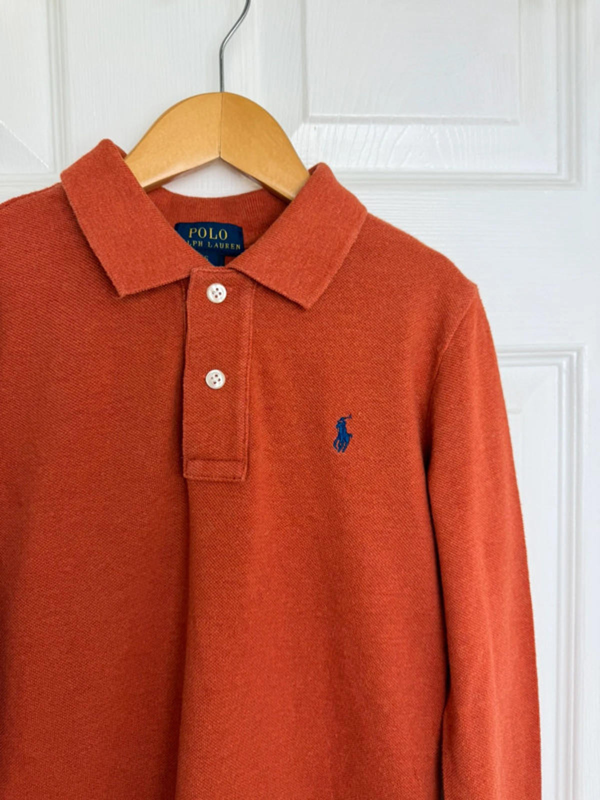 Polo Ralph Lauren Burnt Orange Long Sleeve Polo Shirt - Boys 6 Years - Little Ones Preloved. Second Hand Children's & Preloved Baby, Kids, Girls & Boys Clothes. UK online