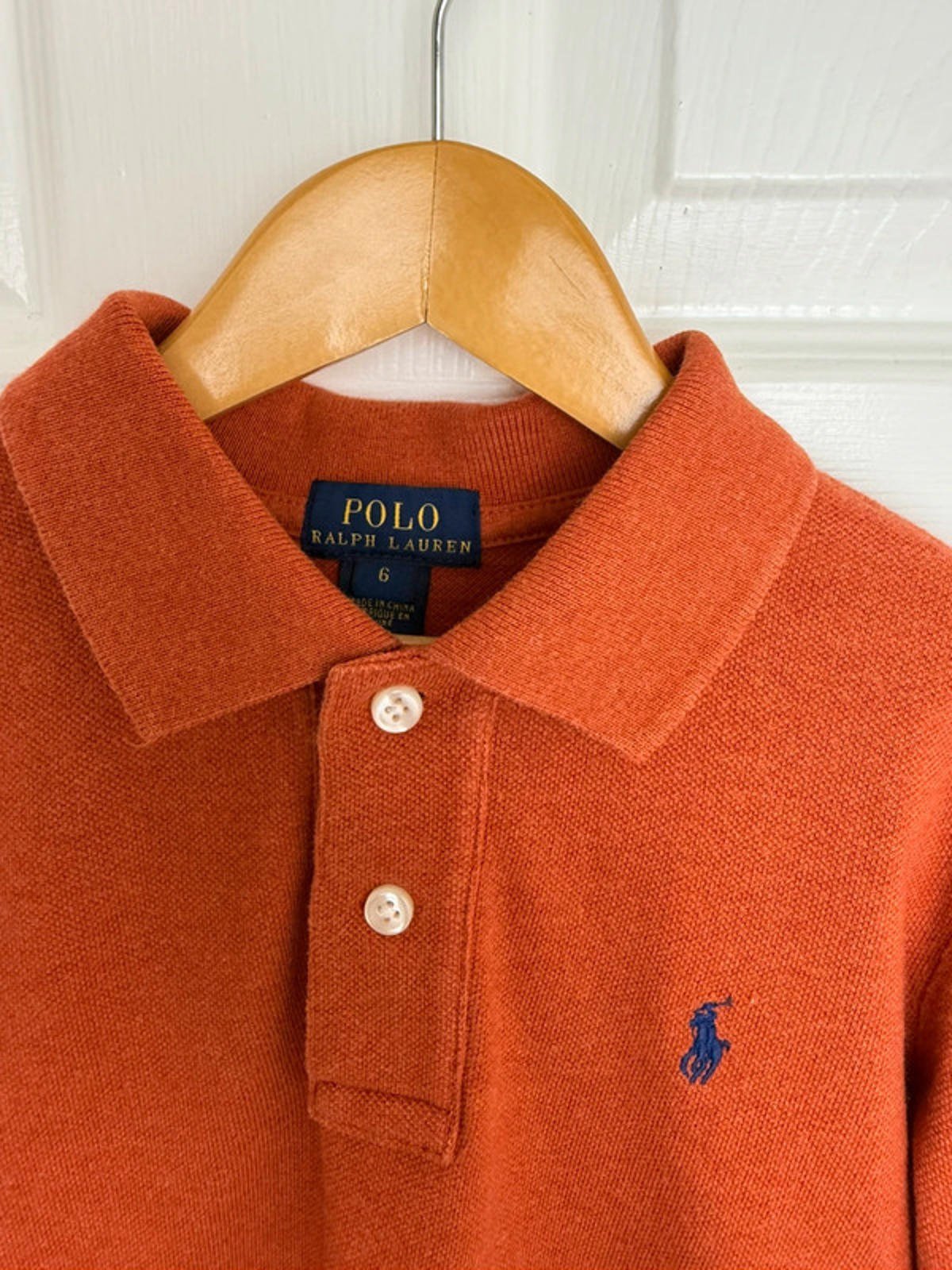 Polo Ralph Lauren Burnt Orange Long Sleeve Polo Shirt - Boys 6 Years - Little Ones Preloved. Second Hand Children's & Preloved Baby, Kids, Girls & Boys Clothes. UK online