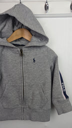Polo Ralph Lauren Pink & Grey Zipped Hoodie - Girls 2 Years - Little Ones Preloved. Second Hand Children's & Preloved Baby, Kids, Girls & Boys Clothes. UK online