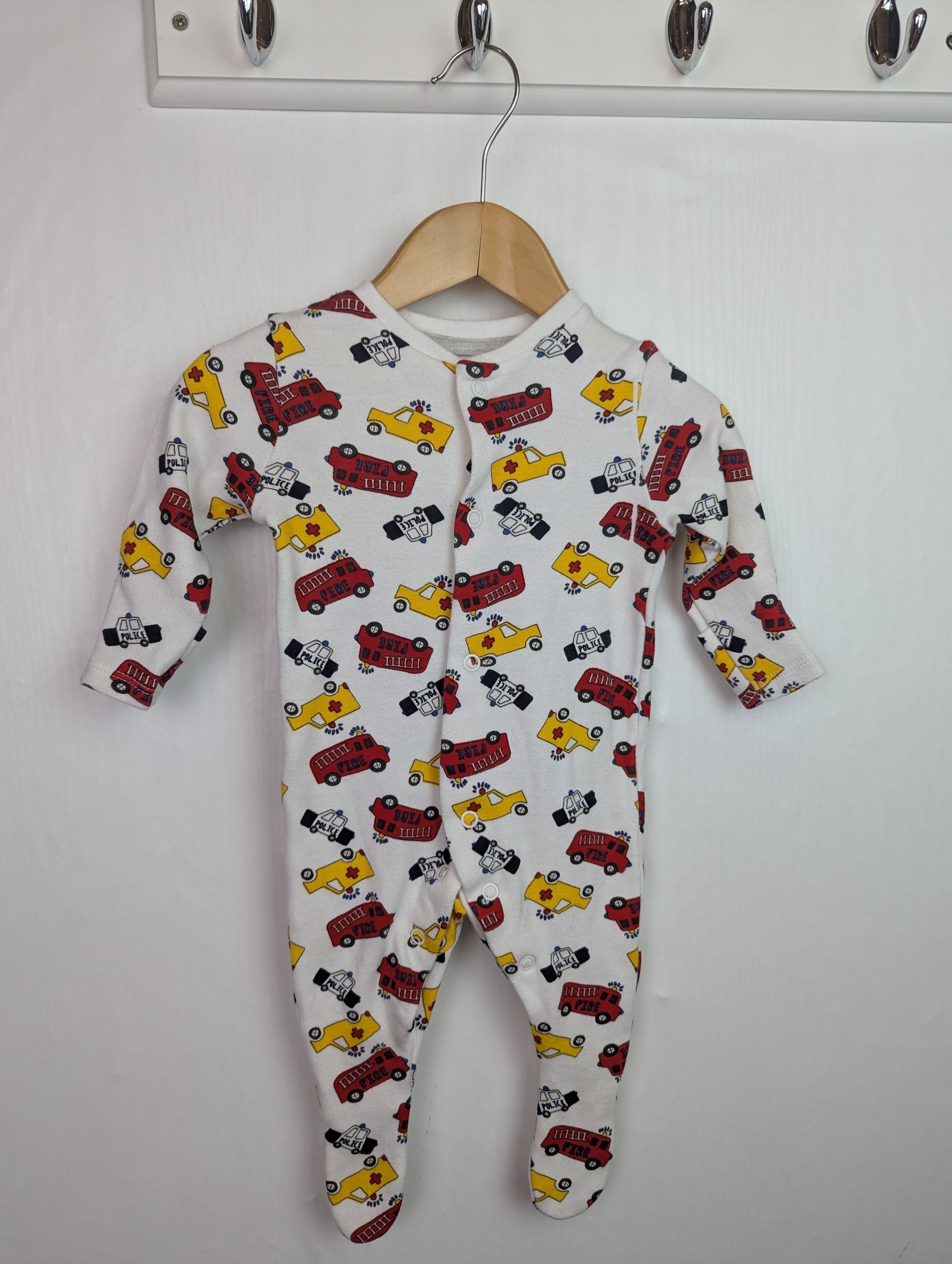 Primark Ambulance & Fire Sleepsuit - Boys 0 - 3 Months - Little Ones Preloved. Second Hand Children's & Preloved Baby, Kids, Girls & Boys Clothes. UK online