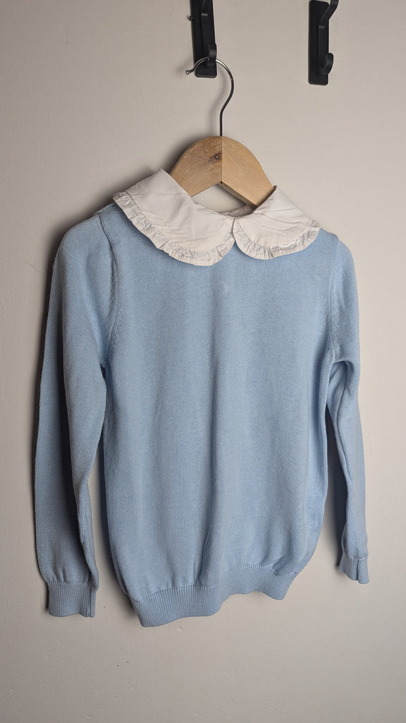 Primark Blue Fine Knit Jumper with Collar - Girls 4-5 Years Little Ones Preloved Used, Preloved, Preworn & Second Hand Baby, Kids & Children's Clothing UK Online. Cheap affordable. Brands including Next, Joules, Nutmeg Morrisons, TU, F&F, H&M.