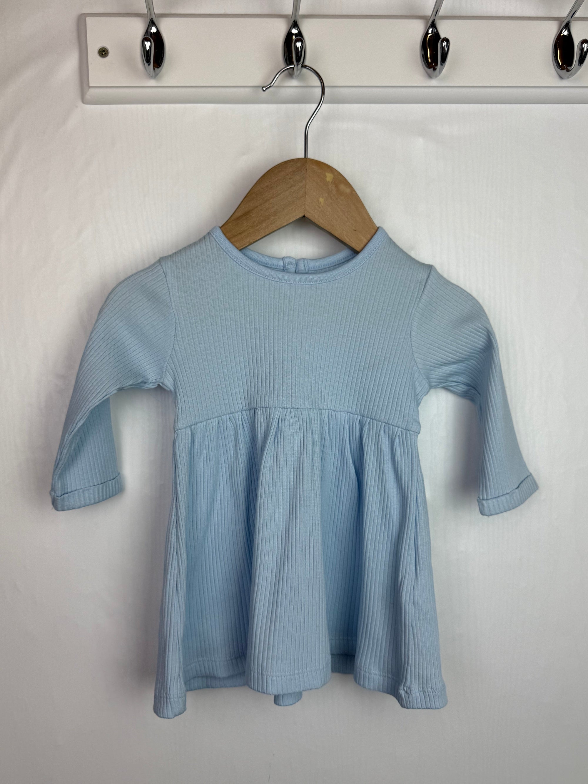 Primark Blue Ribbed Dress - Girls 0 - 3 Months - Little Ones Preloved. Second Hand Children's & Preloved Baby, Kids, Girls & Boys Clothes. UK online