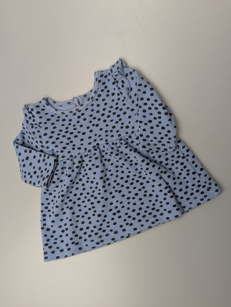 Primark Blue Spot Dress - Girls 0-3 Months Little Ones Preloved Used, Preloved, Preworn Baby, Girls & Boys Clothes. Kids & Children's second hand Clothing UK Online. Cheap affordable. Brands including Next, Joules, Nutmeg Morrisons, TU, F&F, H&M.