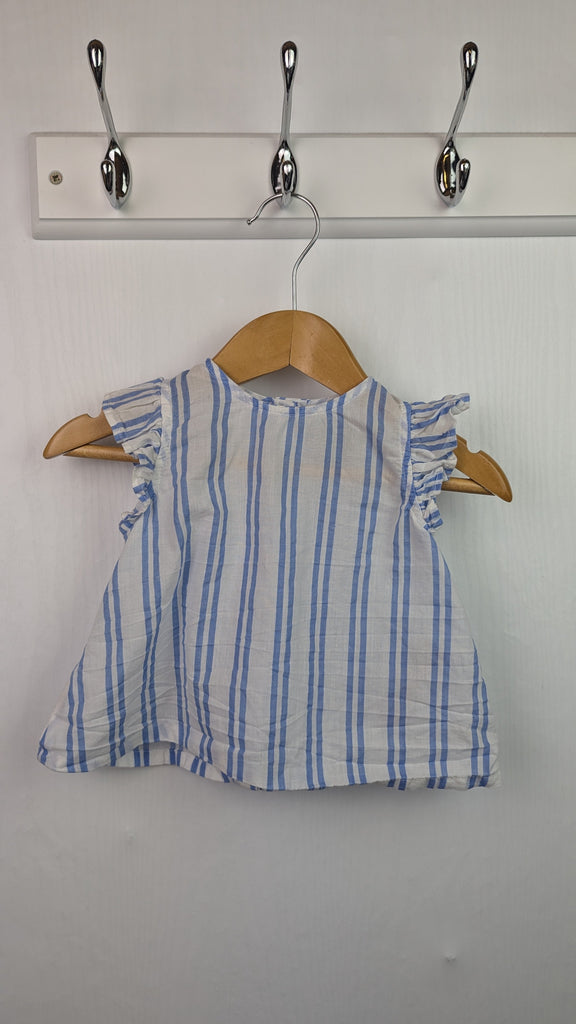 Primark Blue striped Top - Girls 3-6 Months Little Ones Preloved Used, Preloved, Preworn & Second Hand Baby, Kids & Children's Clothing UK Online. Cheap affordable. Brands including Next, Joules, Nutmeg Morrisons, TU, F&F, H&M.