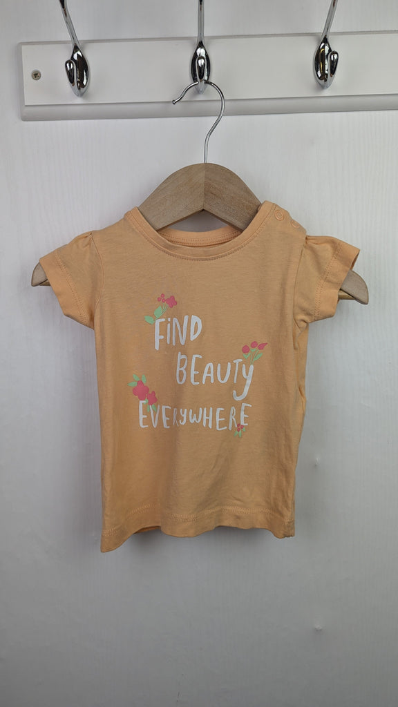 Primark 'Find Beauty Everywhere' Top - Girls 3-6 Months Little Ones Preloved Used, Preloved, Preworn & Second Hand Baby, Kids & Children's Clothing UK Online. Cheap affordable. Brands including Next, Joules, Nutmeg Morrisons, TU, F&F, H&M.