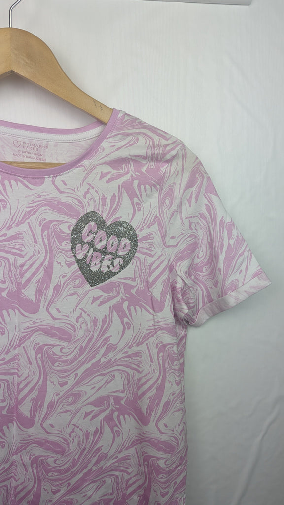 Primark Good Vibes T-Shirt - Girls 13-14 Years Primark Used, Preloved, Preworn & Second Hand Baby, Kids & Children's Clothing UK Online. Cheap affordable. Brands including Next, Joules, Nutmeg Morrisons, TU, F&F, H&M.