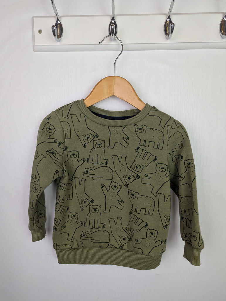 Primark Green Bear Jumper - Boys 18-24 Months Little Ones Preloved Used, Preloved, Preworn Baby, Girls & Boys Clothes. Kids & Children's second hand Clothing UK Online. Cheap affordable. Brands including Next, Joules, Nutmeg Morrisons, TU, F&F, H&M.