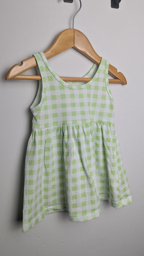 Primark Green Checked Dress - Girls 3 - 6 Months - Little Ones Preloved